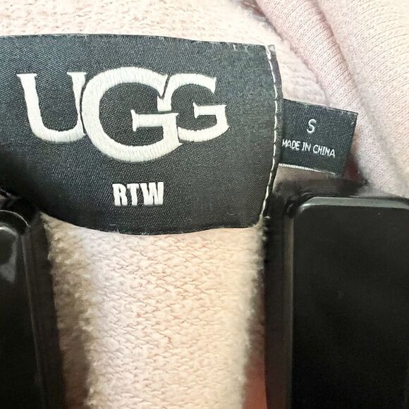 UGG Women’s Abbi Half Moon Zip Hoodie Jacket Peach Pink Size Small Very GUC Hood - Picture 7 of 10